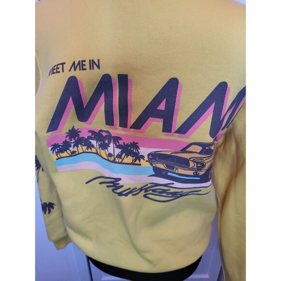 Ford Meet Me in Miami Mustang Sweatshirt XS Retro Streetwear Neon 80s Classic - Picture 2 of 8